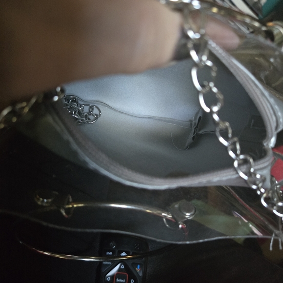 Love Is Blind clear & silver mini bag 7"x5" NWT - Picture 4 of 5